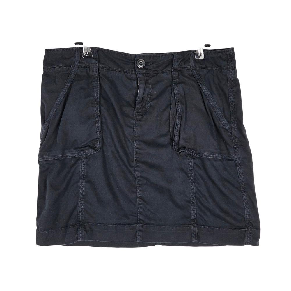 Vtg Old Navy Black Cargo Mini Skirt Size 6 Cotton Casual Utility Y2K Grunge